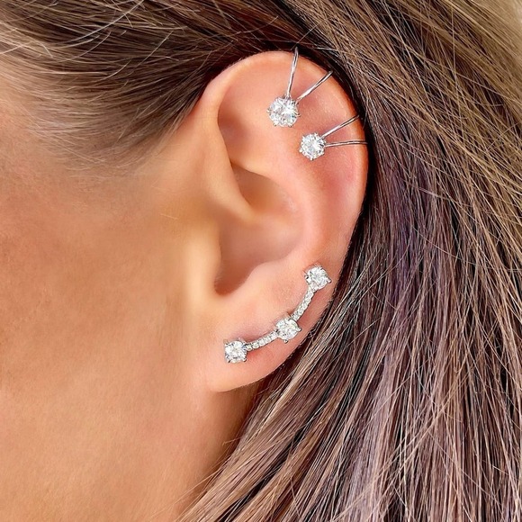 ANGEL EAR CLIMBERS - STERLING SILVER 925 - Picture 5 of 5